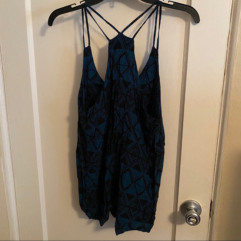 Full Tilt Turquoise Geometric Pattern Strappy Tank - image 4